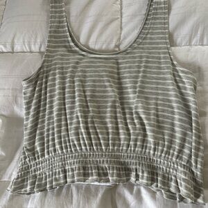 Striped Gray Sleeveless Top